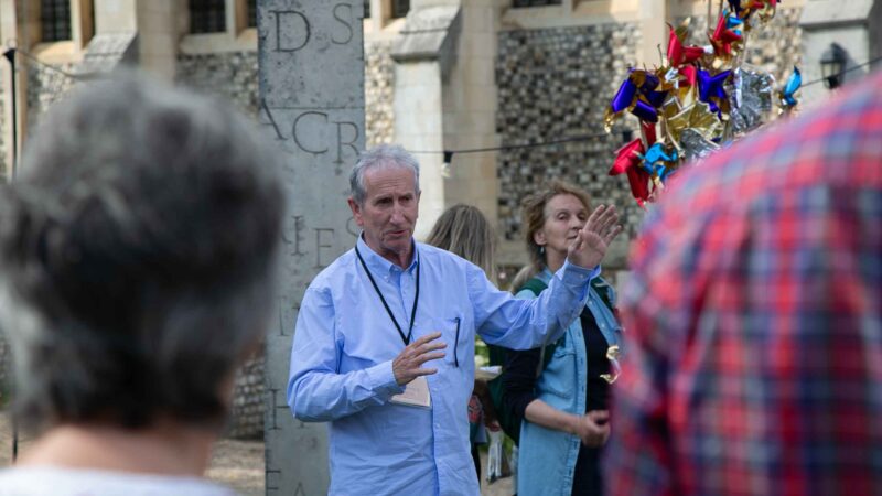 Stephen Montague preparing the procession to the Theatre in the Woods